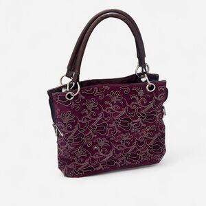 Plum Embellished Tote Handbag - Women